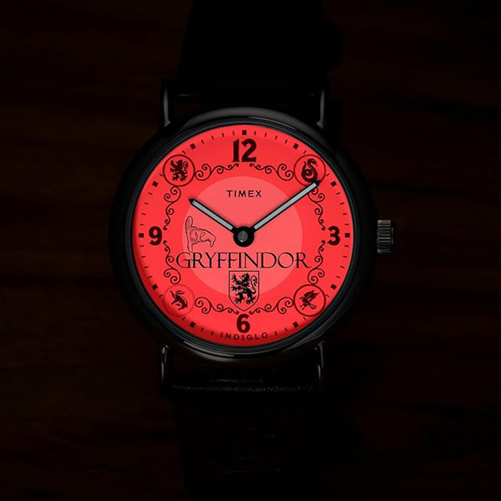 Harry Potter x Timex Weekender Gryffindor House Sorting Hat Indiglo Edition Leather Watch TW2Y76300X6