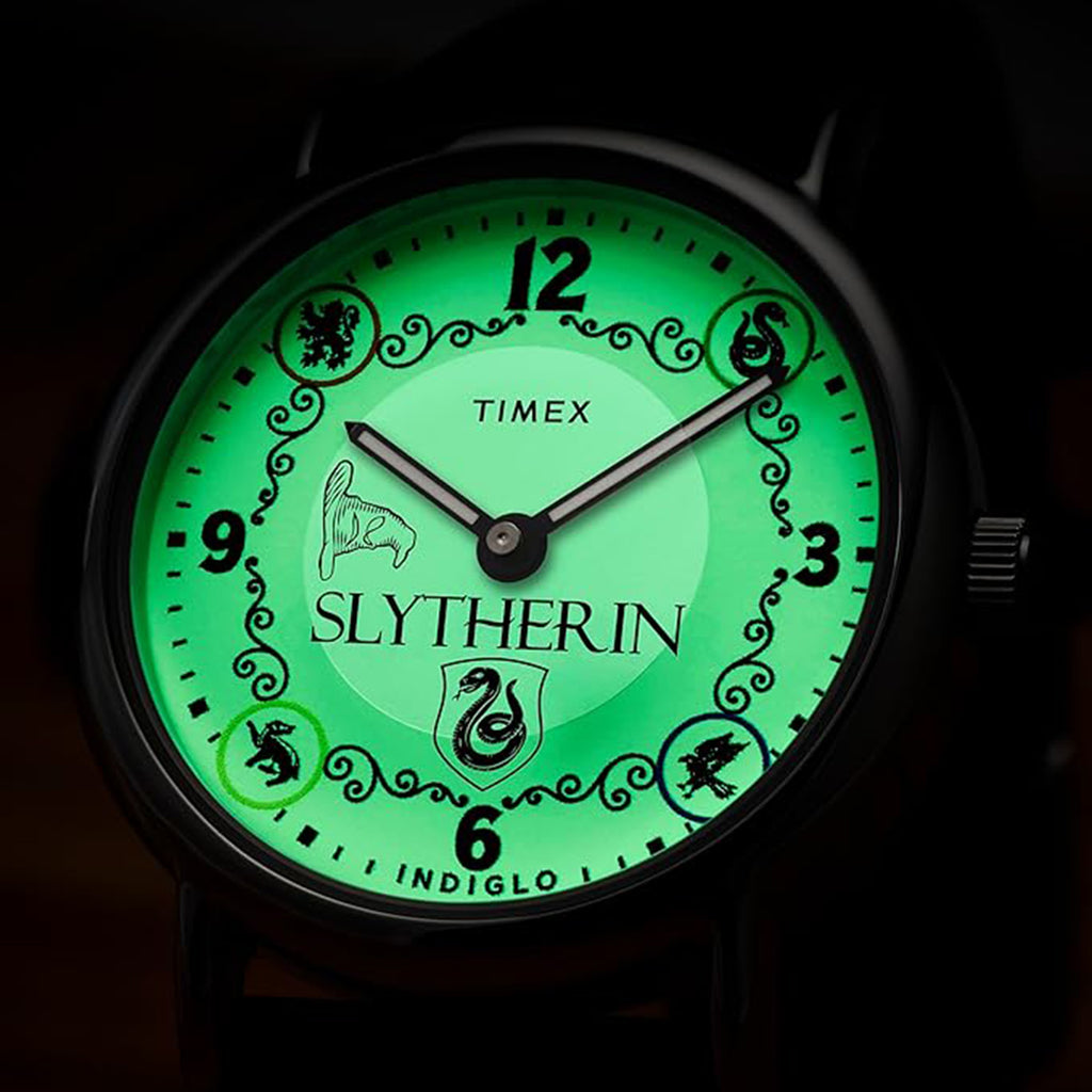 Harry Potter x Timex Weekender Slytherin House Sorting Hat Indiglo Edition Leather Watch TW2Y76400X6