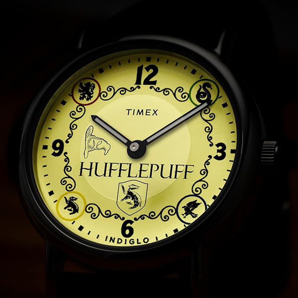 Harry Potter x Timex Weekender Hufflepuff House Sorting Hat Indiglo Edition Leather Watch TW2Y76600X6