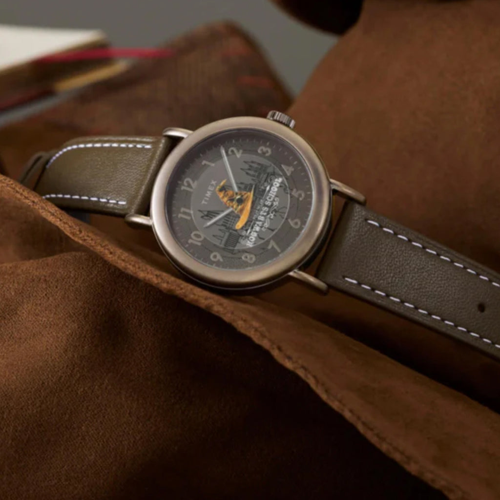 Harry Potter x Timex Hogwarts Men Quartz Brown Dial Analog Leather Watch TW2Y77000X6