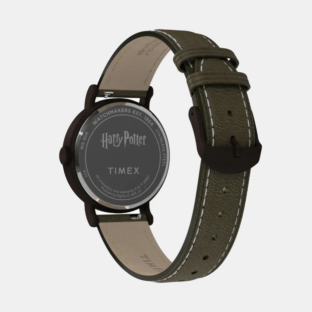 Harry Potter x Timex Hogwarts Men Quartz Brown Dial Analog Leather Watch TW2Y77000X6