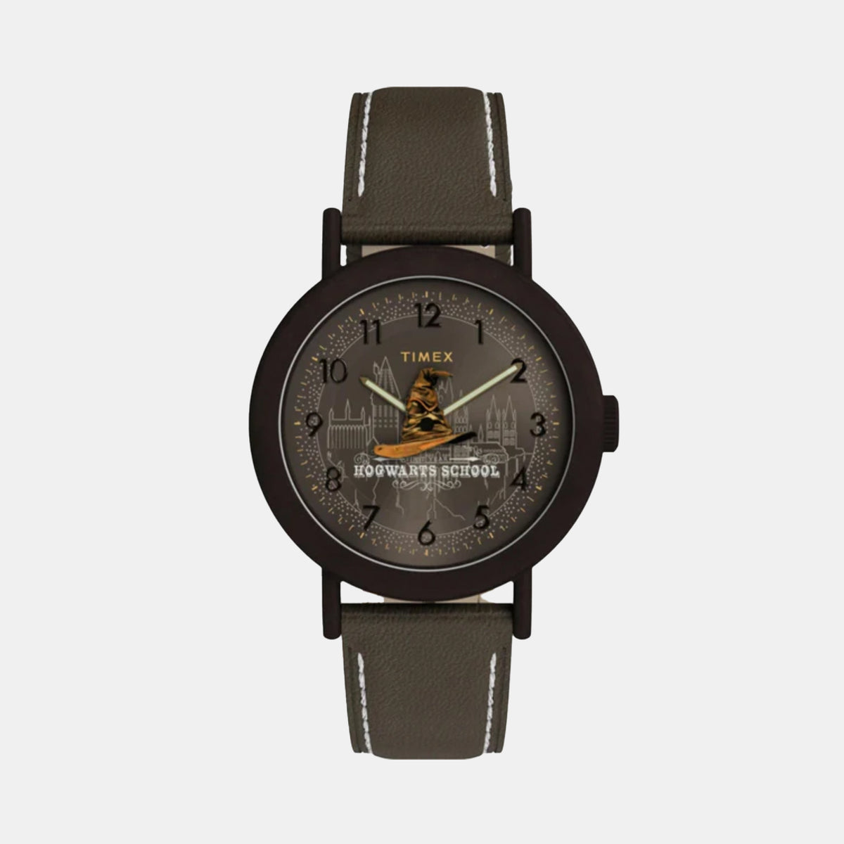 Harry Potter x Timex Weekender Sorting Hat Men Quartz Brown Dial Analog Leather Watch TW2Y77000X6