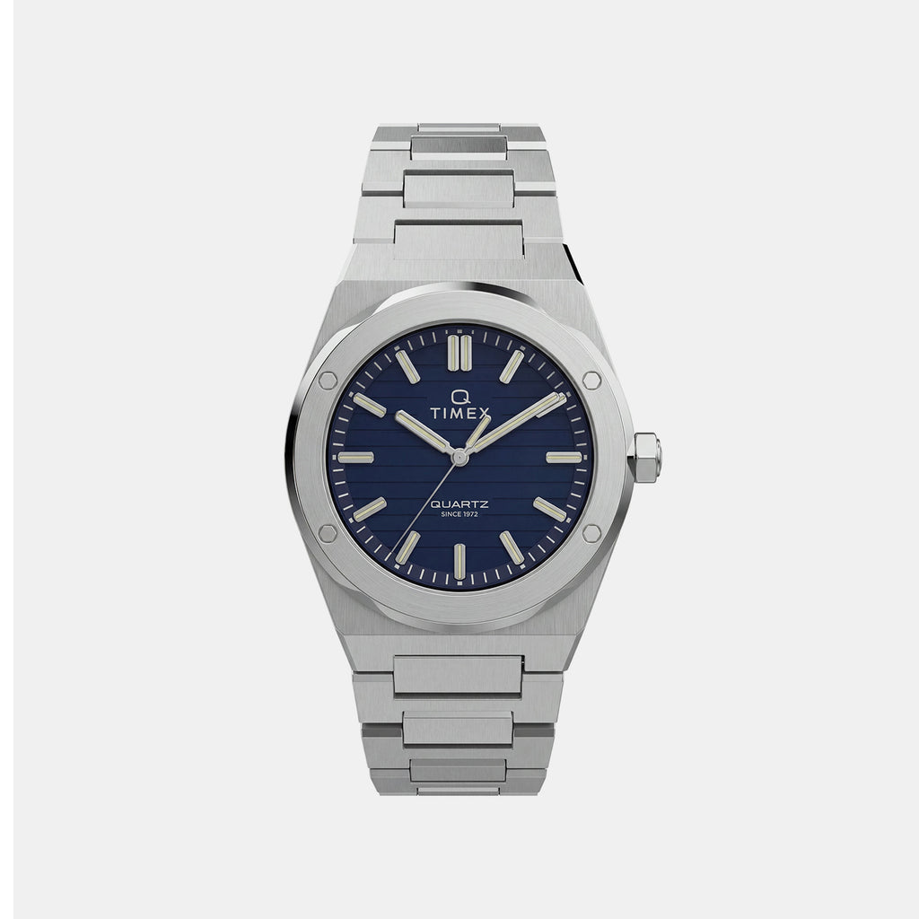 Q Timex Men Quartz Blue Dial Analog Stainless Steel Watch TW2Y81400UJ