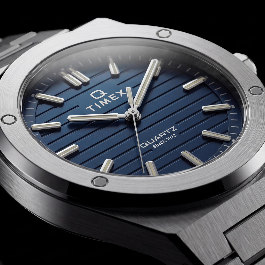 Q Timex Men Quartz Blue Dial Analog Stainless Steel Watch TW2Y81400UJ
