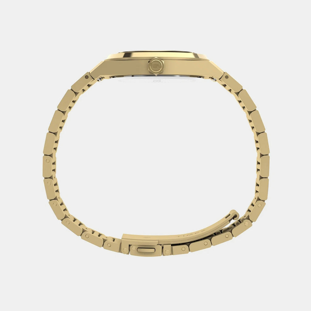 Q Timex Women Quartz Gold Dial Analog Stainless Steel Watch TW2Y82000IK