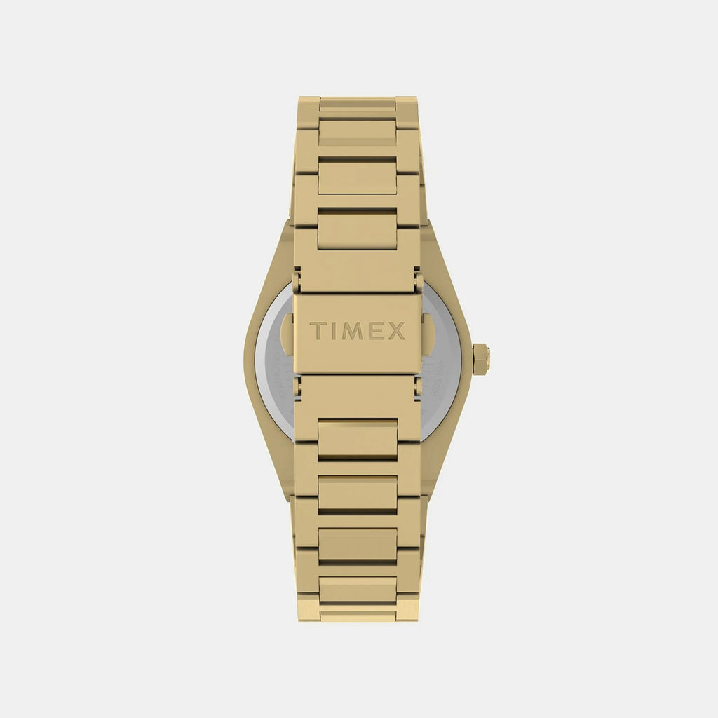Q Timex Women Quartz Gold Dial Analog Stainless Steel Watch TW2Y82000IK