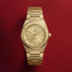 Q Timex Women Quartz Gold Dial Analog Stainless Steel Watch TW2Y82000IK