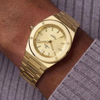 Q Timex Women Quartz Gold Dial Analog Stainless Steel Watch TW2Y82000IK