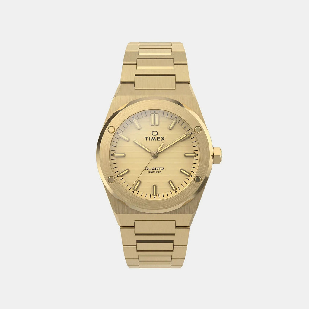 Q Timex Women Quartz Gold Dial Analog Stainless Steel Watch TW2Y82000IK