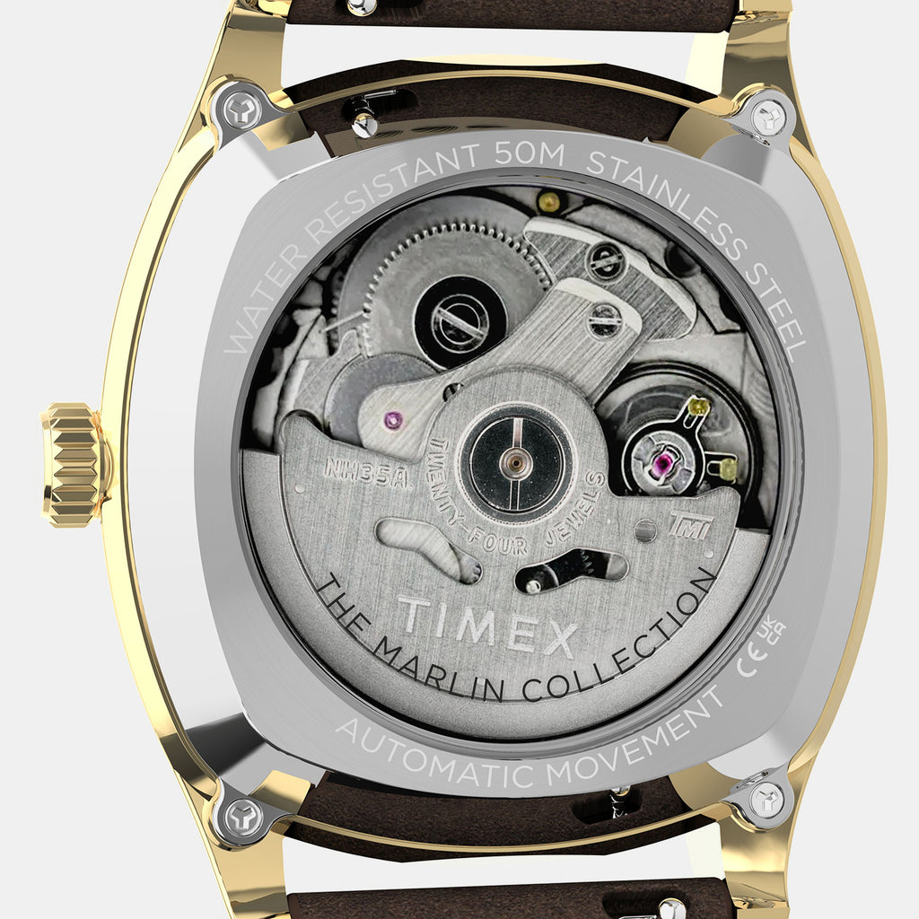 Marlin Men Automatic Black Dial Analog Leather Watch TW2Y84500IK