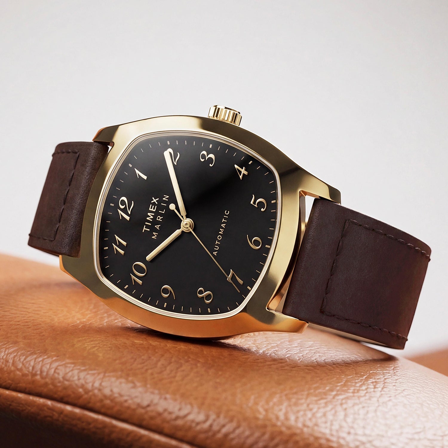Marlin Men Automatic Black Dial Analog Leather Watch TW2Y84500IK