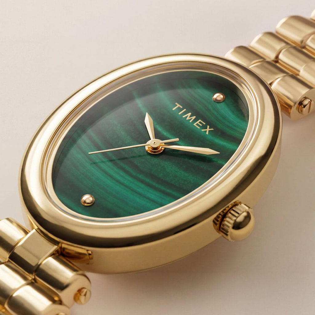 Cavatina Women Quartz Green Dial Analog Stainless Steel Watch TW2Y86100UJ