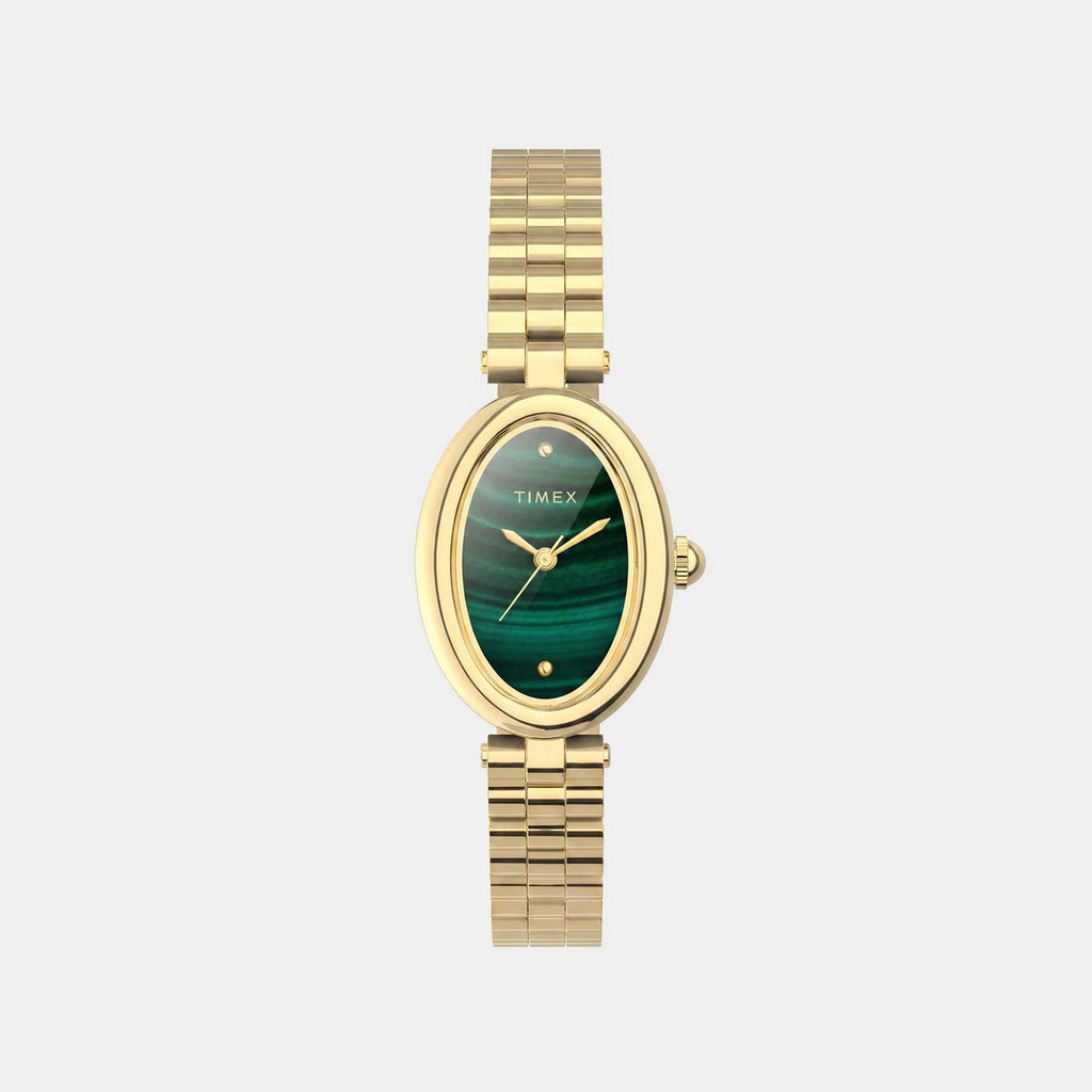 Cavatina Women Quartz Green Dial Analog Stainless Steel Watch TW2Y86100UJ