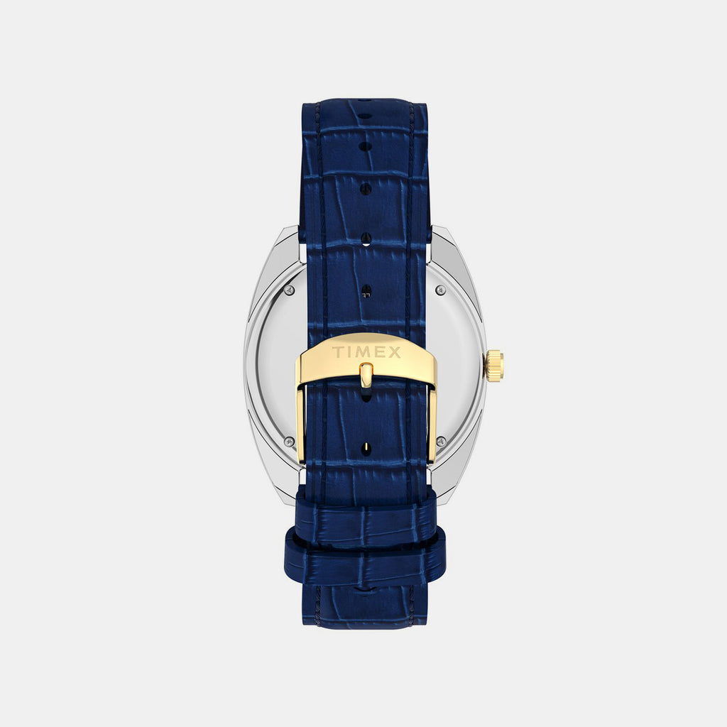 Q Timex Men Quartz Blue Dial Analog Leather Watch TW2Y87100UJ