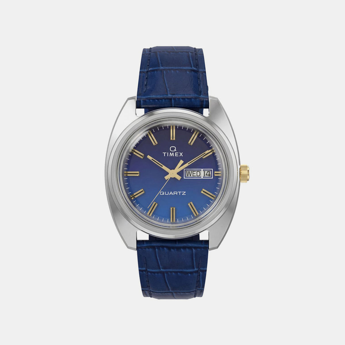 Q Timex Men Quartz Blue Dial Analog Leather Watch TW2Y87100UJ