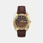 Q Timex Men Quartz Brown Dial Analog Leather Watch TW2Y87200UJ
