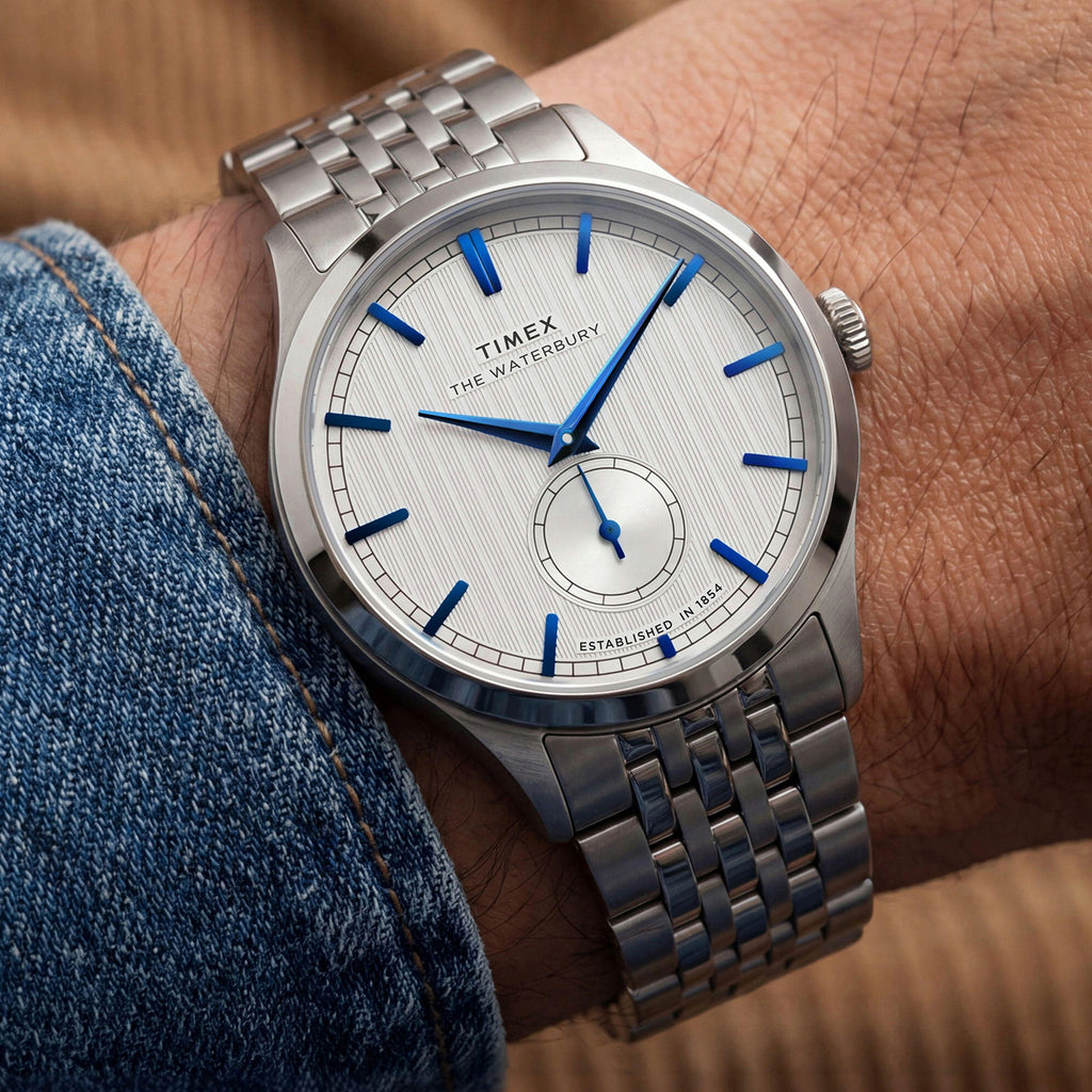 Waterbury Men Quartz White Dial Analog Stainless Steel Watch TW2Y91800IK