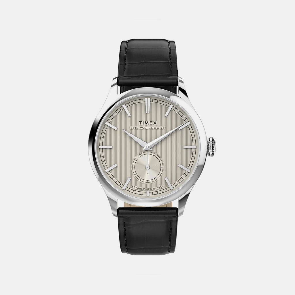 Waterbury Men Quartz White Dial Analog Leather Watch TW2Y92000IK