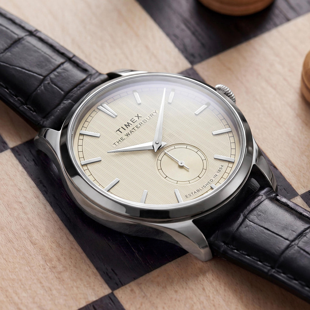 Waterbury Men Quartz White Dial Analog Leather Watch TW2Y92000IK