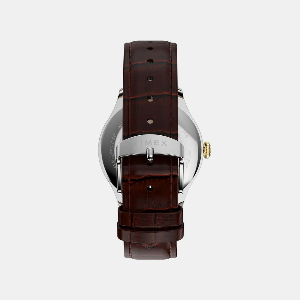 Men Quartz Black Dial Analog Leather Watch TW2Y92100UJ