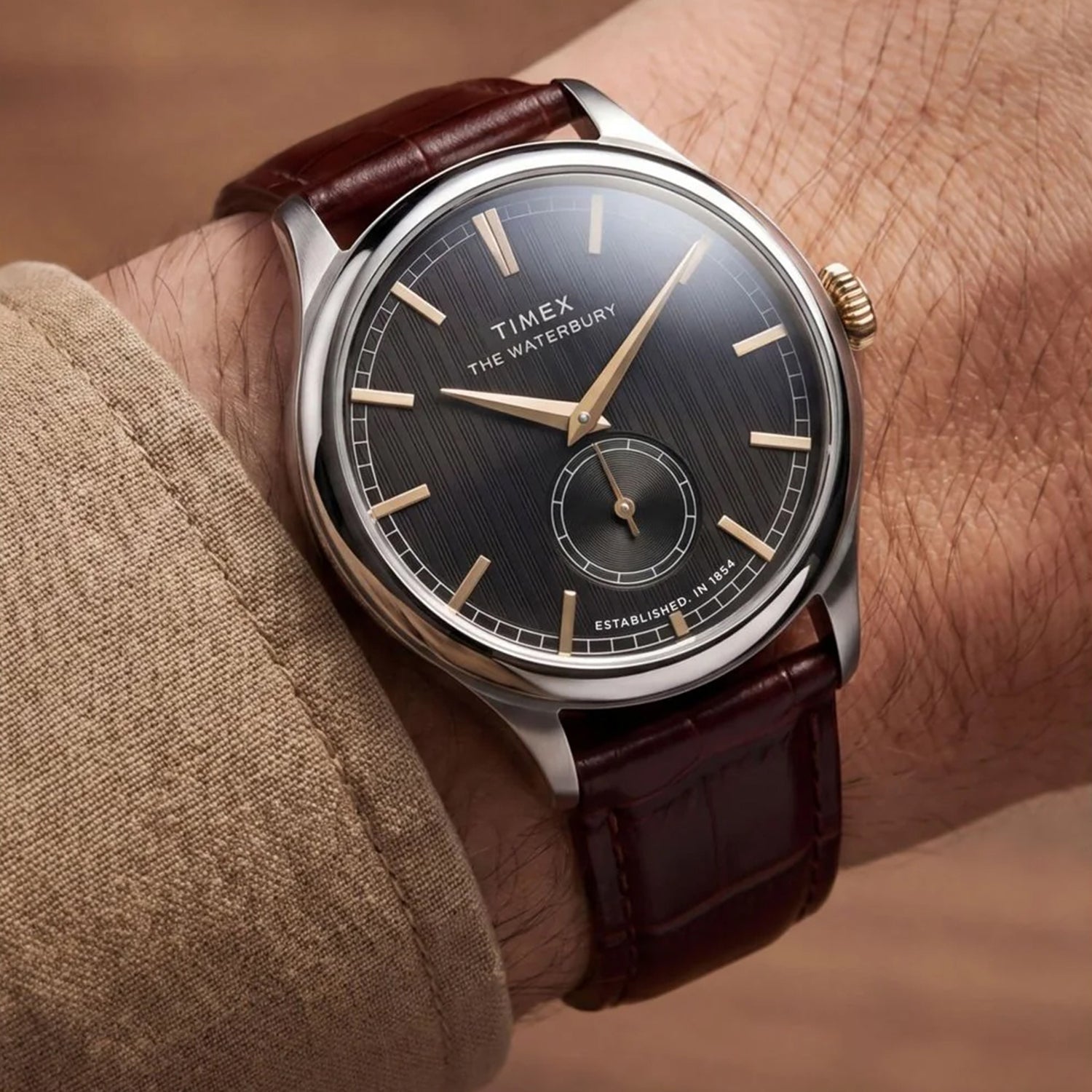 Men Quartz Black Dial Analog Leather Watch TW2Y92100UJ