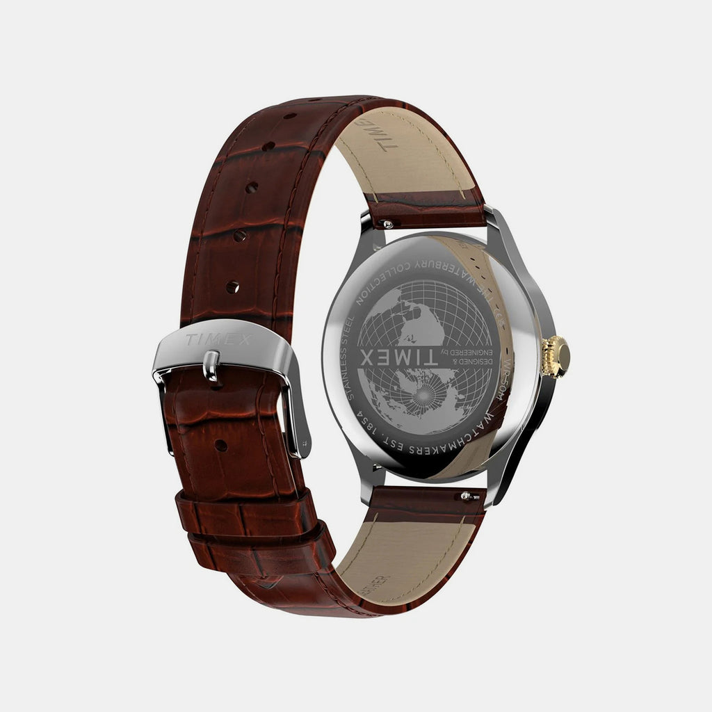 Men Quartz Black Dial Analog Leather Watch TW2Y92100UJ
