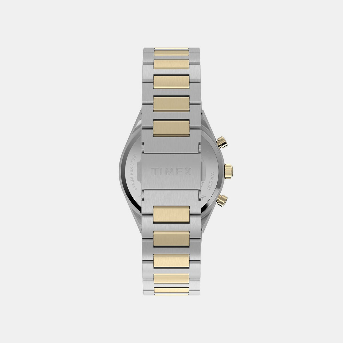 Q Timex Unisex Quartz Gold Dial Analog Stainless Steel Watch TW2Y92300UJ