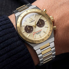 Q Timex Unisex Quartz Gold Dial Analog Stainless Steel Watch TW2Y92300UJ