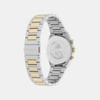 Q Timex Unisex Quartz Gold Dial Analog Stainless Steel Watch TW2Y92300UJ