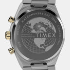 Q Timex Unisex Quartz Gold Dial Analog Stainless Steel Watch TW2Y92300UJ
