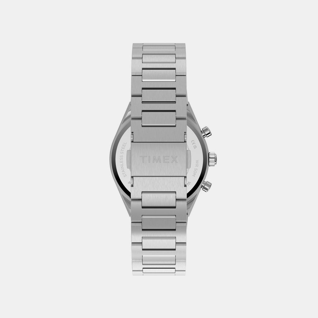 Q Timex Unisex Quartz Black Dial Analog Stainless Steel Watch TW2Y93200UJ