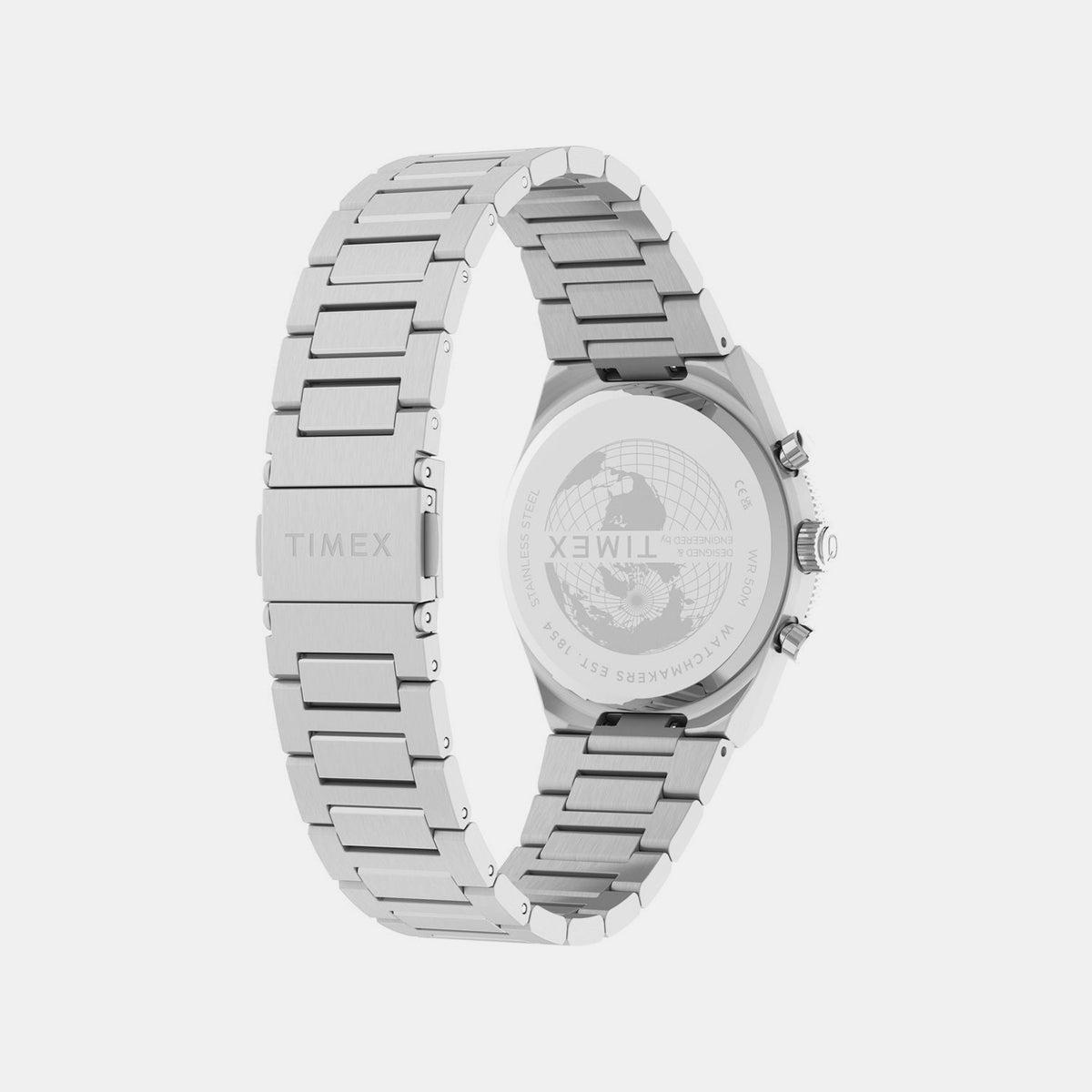 Q Timex Unisex Quartz Black Dial Analog Stainless Steel Watch TW2Y93200UJ