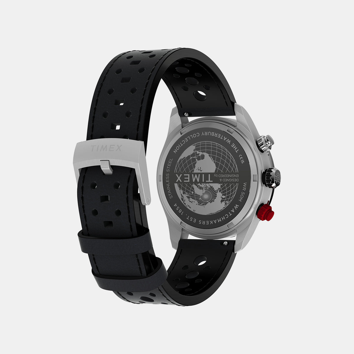 Waterbury Men Quartz Black Dial Chronograph Leather Watch TW2Y93300UJ