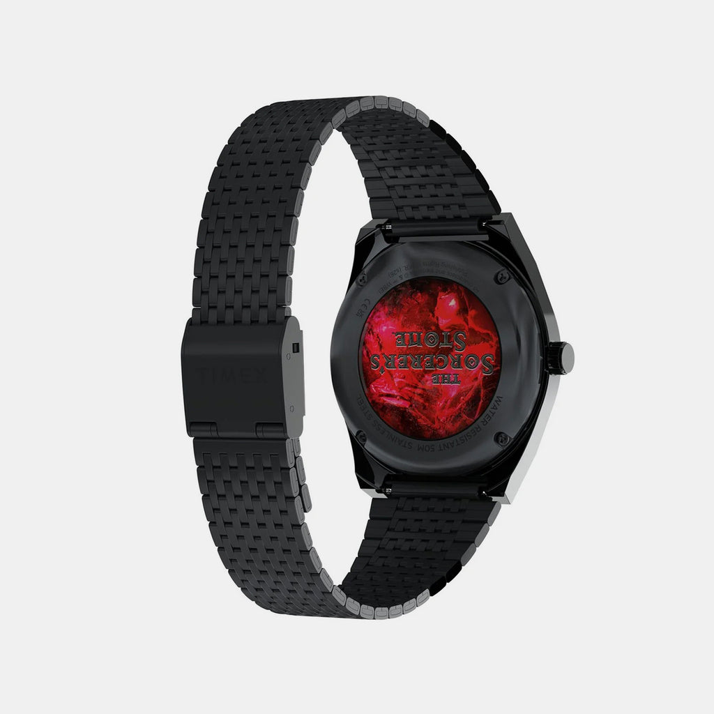 Harry Potter x Q Timex Sorcerer's Stone Men Quartz Red Dial Analog Stainless Steel Watch TW2Y99700X6