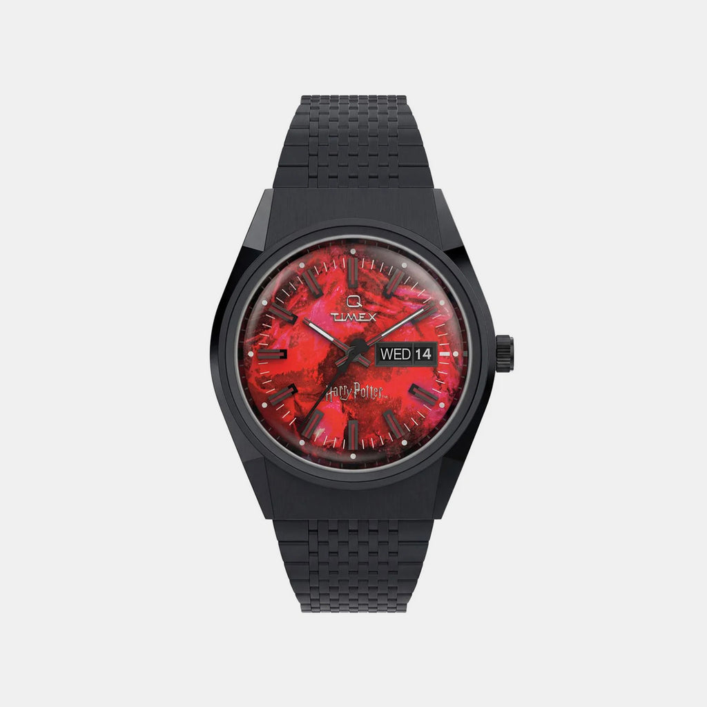 Harry Potter x Q Timex Sorcerer's Stone Men Quartz Red Dial Analog Stainless Steel Watch TW2Y99700X6