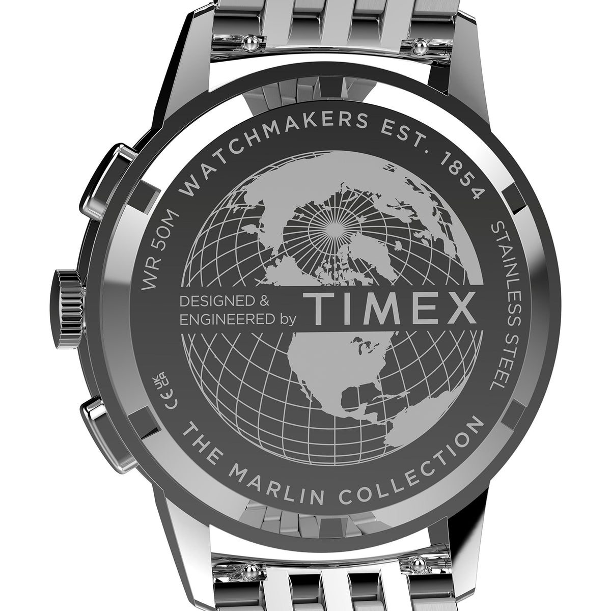 Marlin Men Quartz Silver Dial Chronograph Stainless Steel Watch TW3A00300UJ
