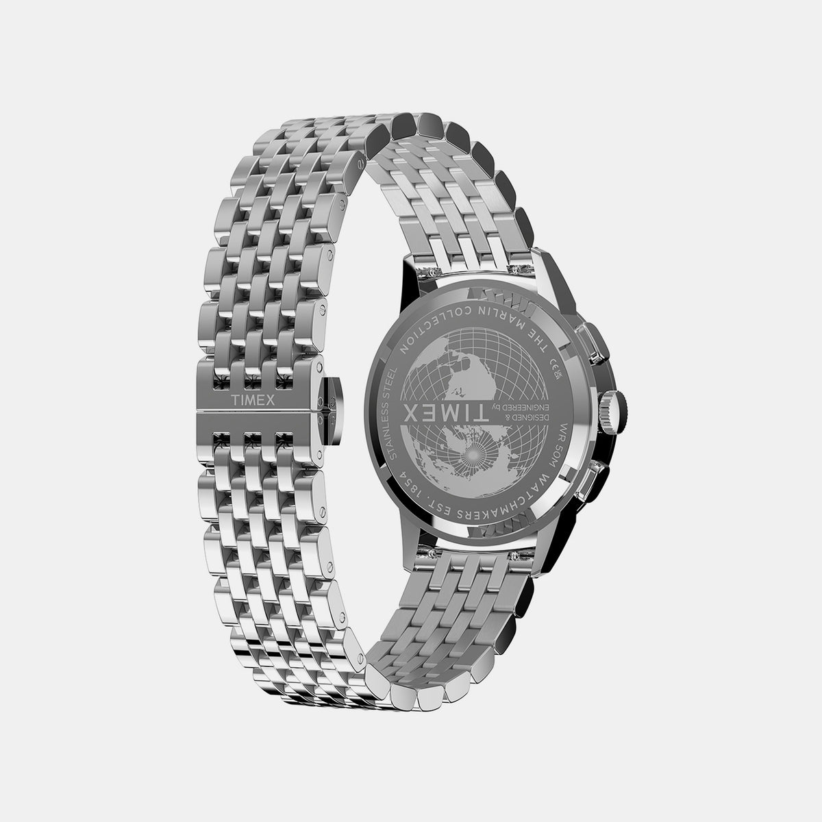 Marlin Men Quartz Silver Dial Chronograph Stainless Steel Watch TW3A00300UJ