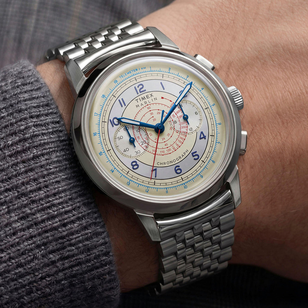 Marlin Men Quartz Silver Dial Chronograph Watch TW3A00300UJ