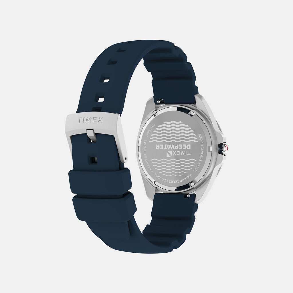 Deepwater Men Quartz Blue Dial Analog Rubber Watch TW3A01900UJ