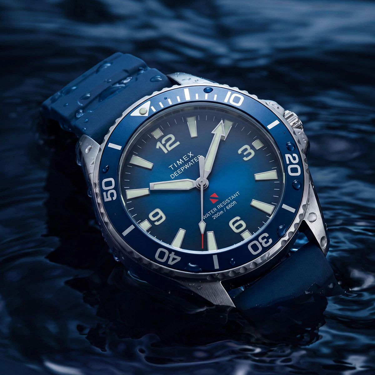 Deepwater Men Quartz Blue Dial Analog Rubber Watch TW3A01900UJ