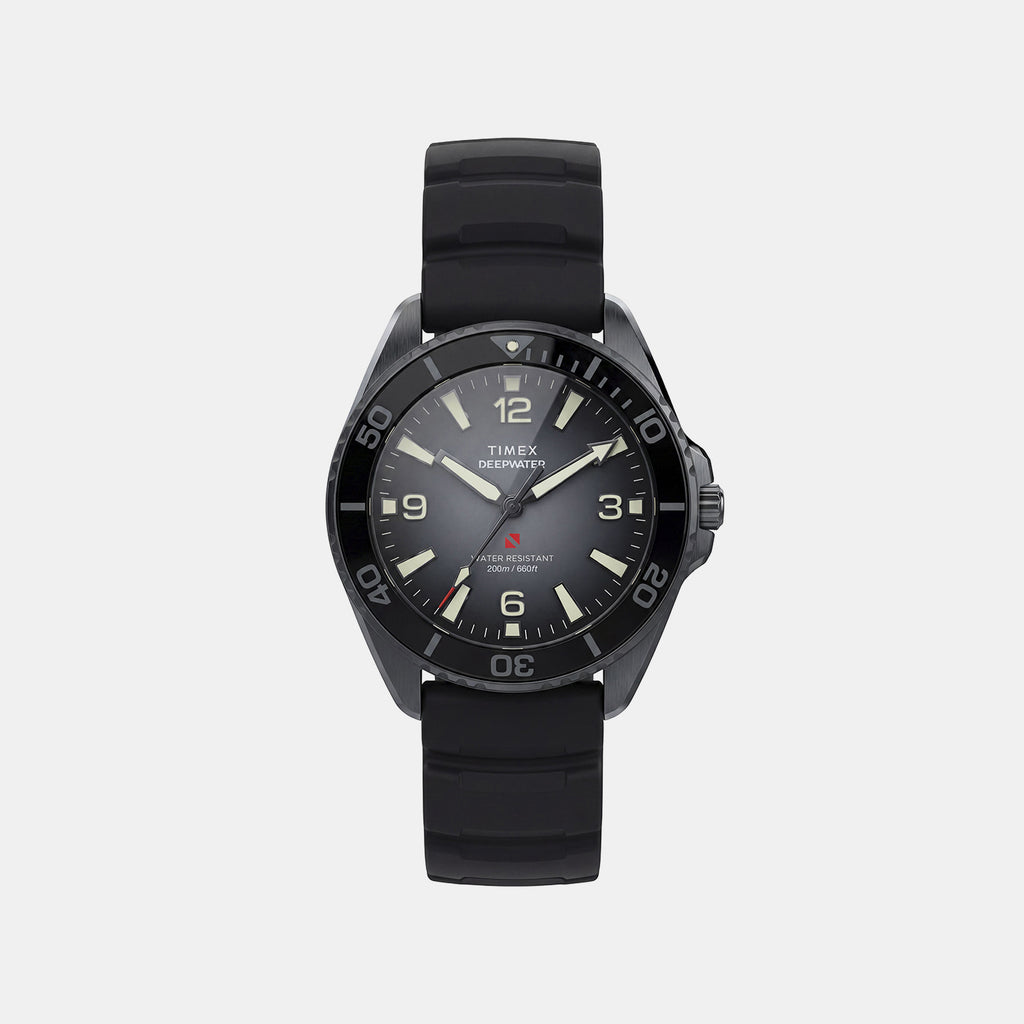 Deepwater Men Quartz Black Dial Analog Rubber Watch TW3A02000UJ