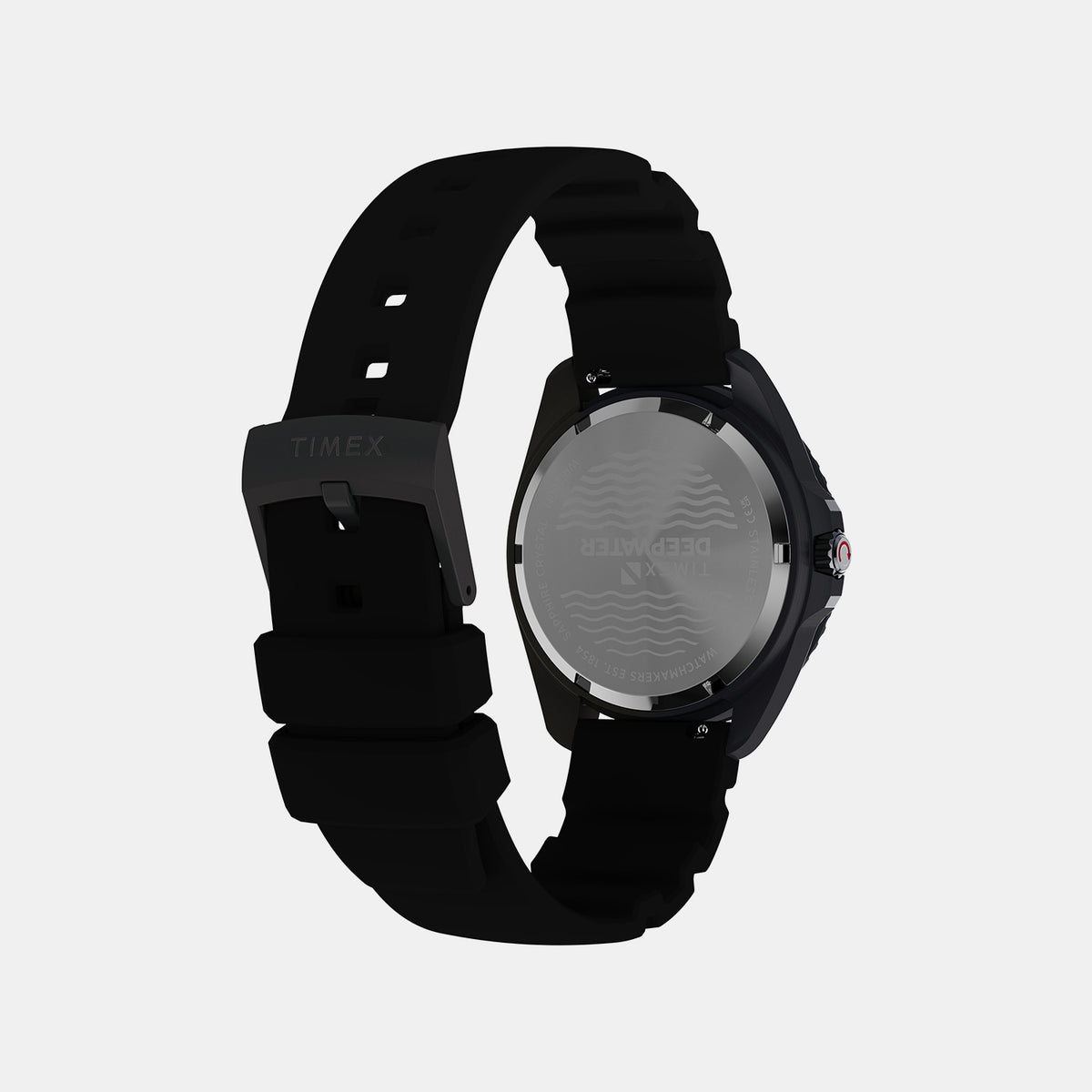 Deepwater Men Quartz Black Dial Analog Rubber Watch TW3A02000UJ