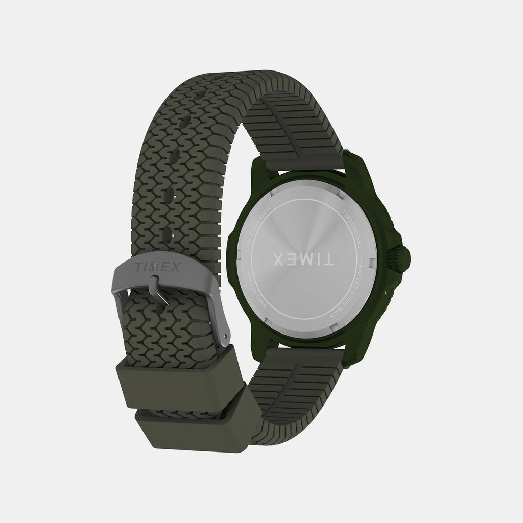 Expedition Timber Men Quartz Green Dial Analog Silicone Watch TW4B34700UJ
