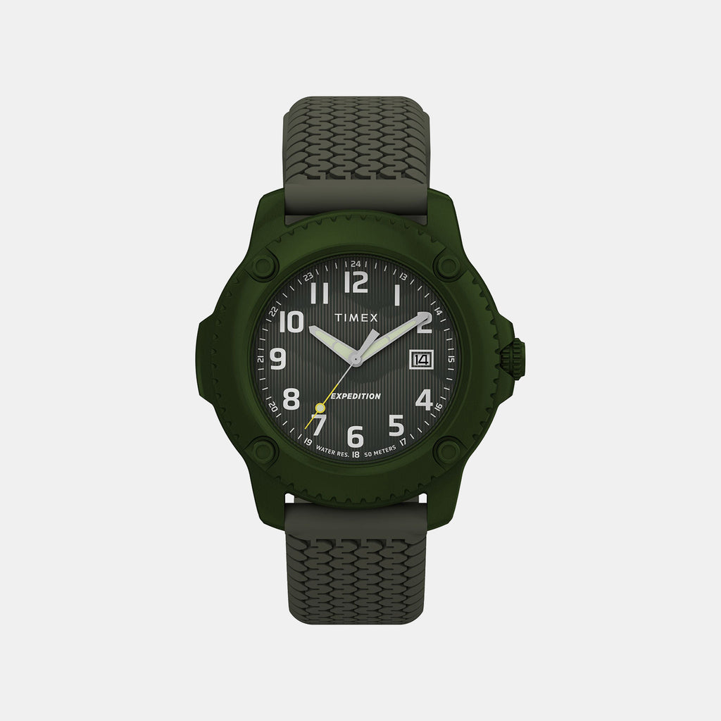 Expedition Timber Men Quartz Green Dial Analog Silicone Watch TW4B34700UJ