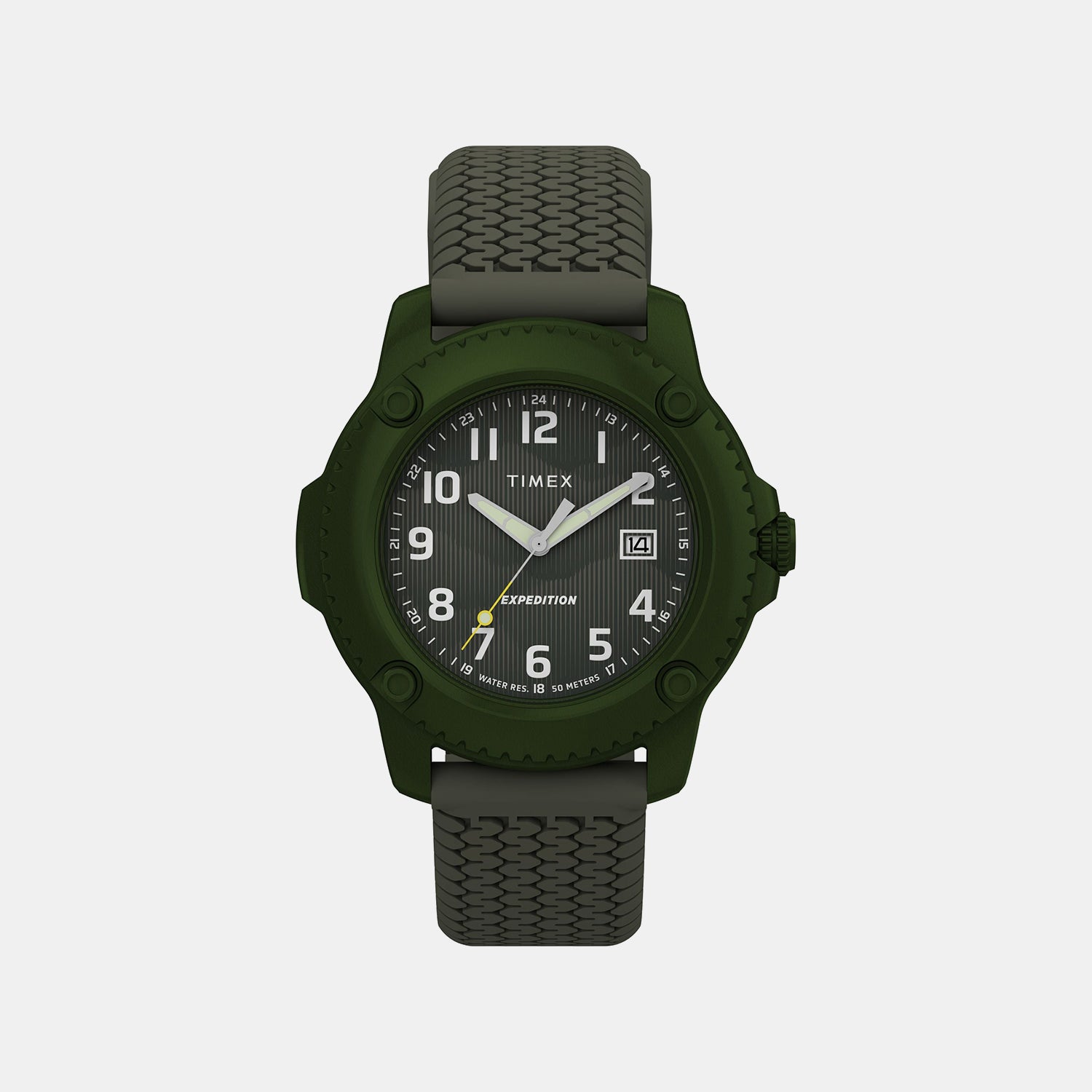 Expedition Timber Men Quartz Green Dial Analog Silicone Watch TW4B34700UJ