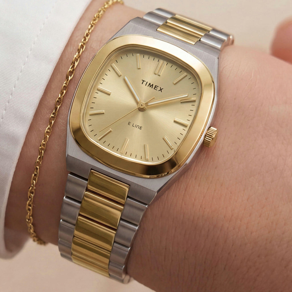 E Line Women Quartz Champagne Dial Analog Stainless Steel Watch TW6A00800UJ