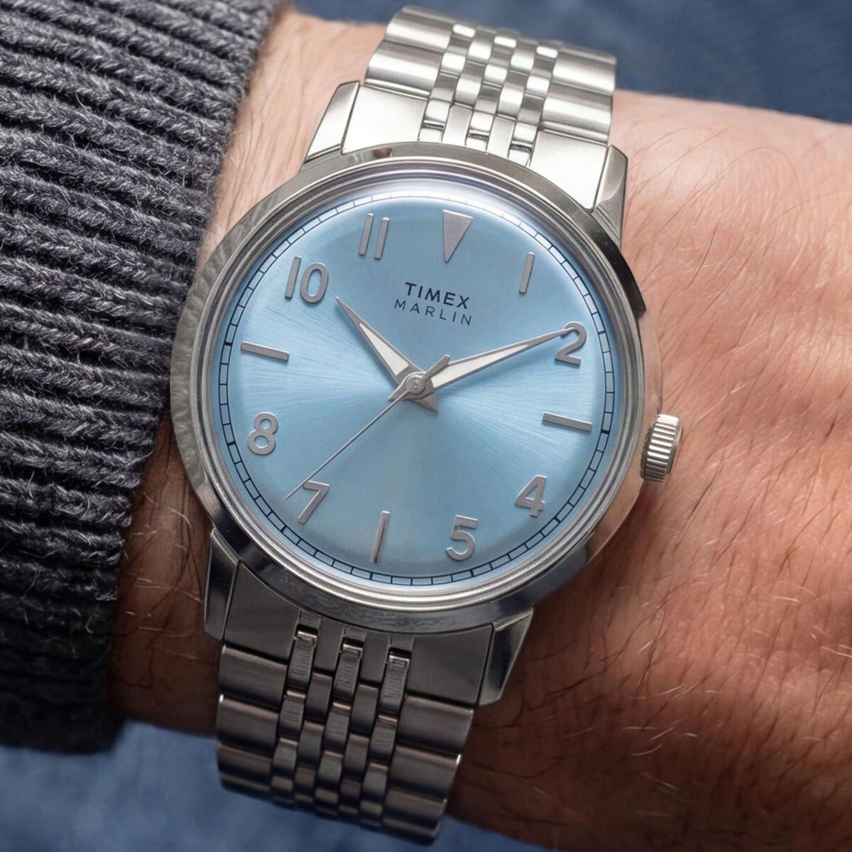 Marlin Unisex Quartz Blue Dial Analog Stainless Steel Watch TW6A03800UJ