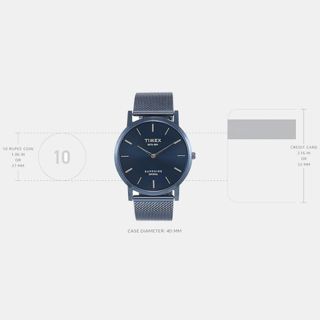 Timex Men Round Blue watch