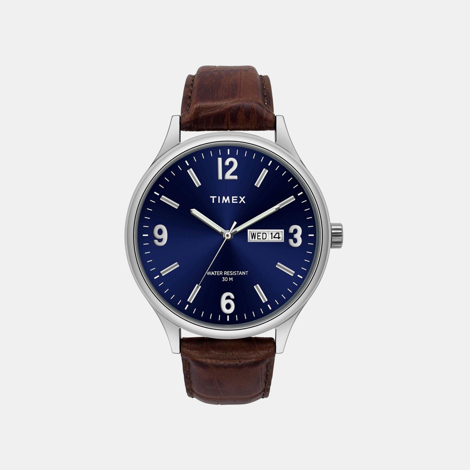 Fashion Men Quartz Blue Dial Analog Leather Watch TWEG18400