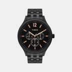 Fashion Men Quartz Black Dial Chronograph Stainless Steel Watch TWEG18405